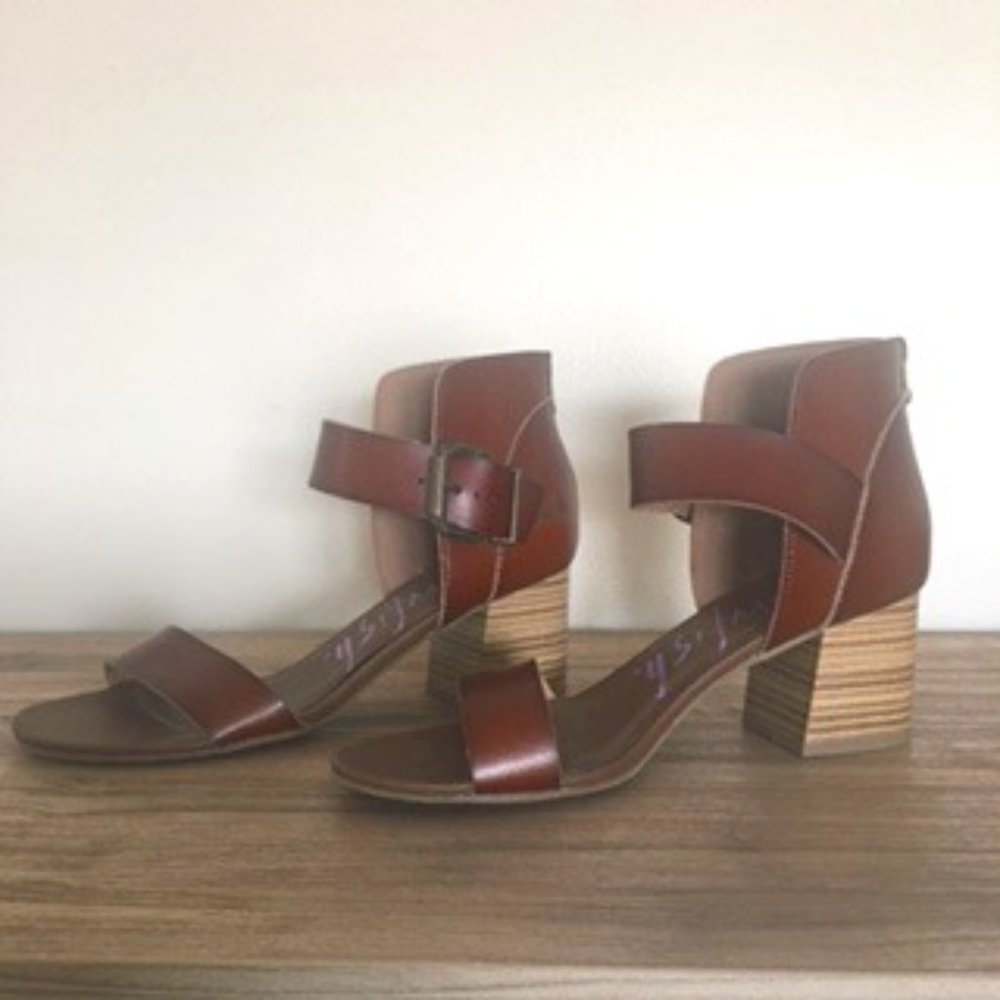 Blowfish Heeled Brown Buckle Sandal